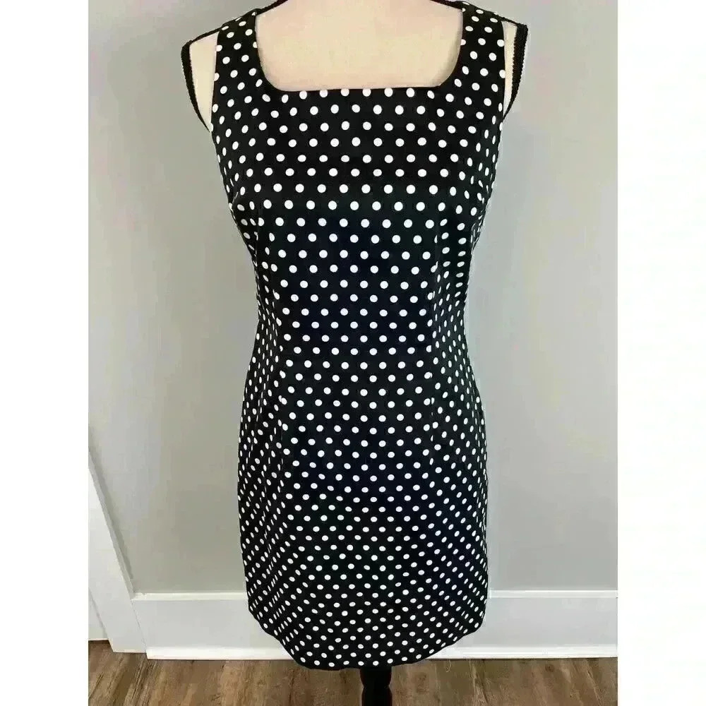 Peserico Black and White Polka Dot Midi Dress